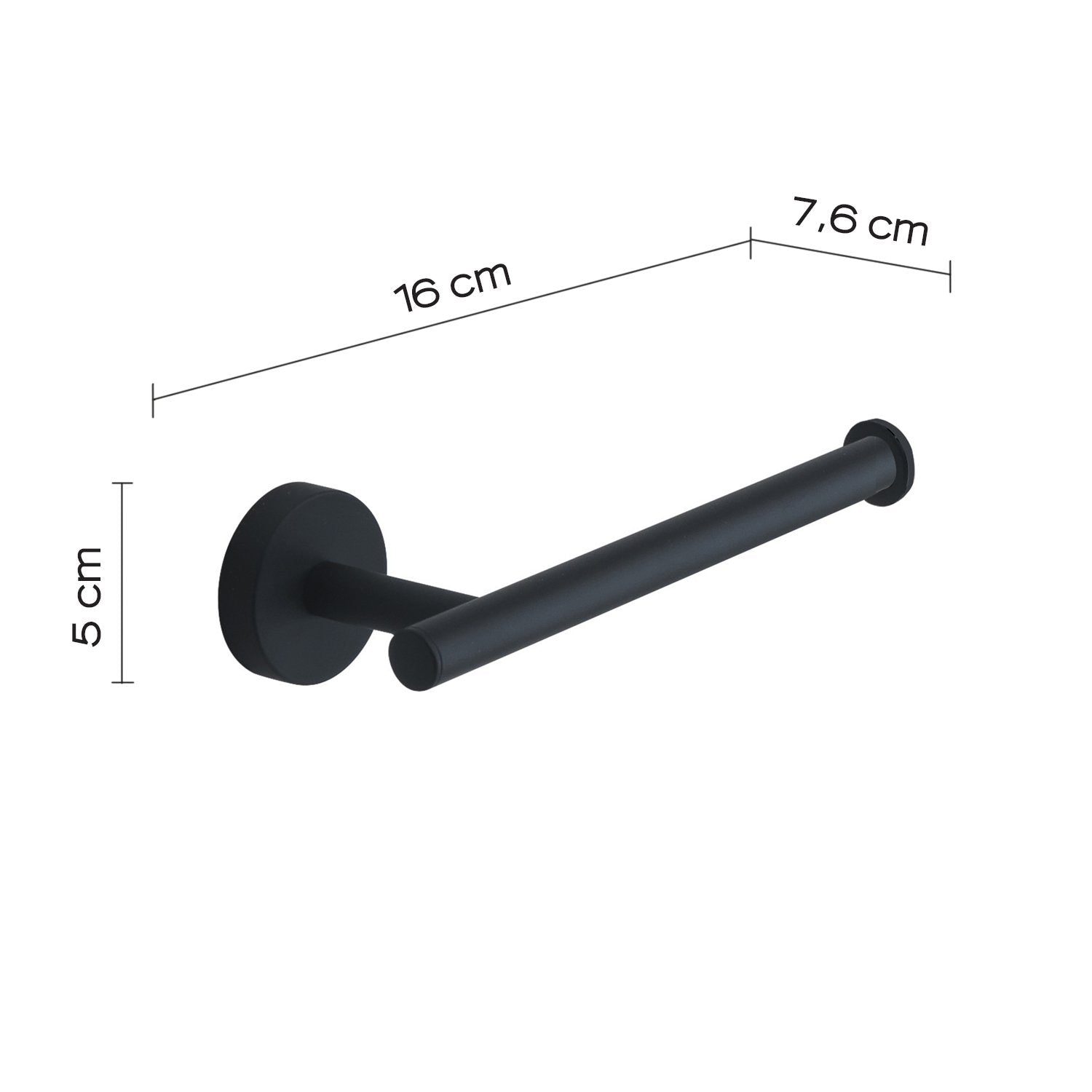 Portarotolo da muro in acciaio inox e Cromall 2324 Gedy serie EROS Nero Matt