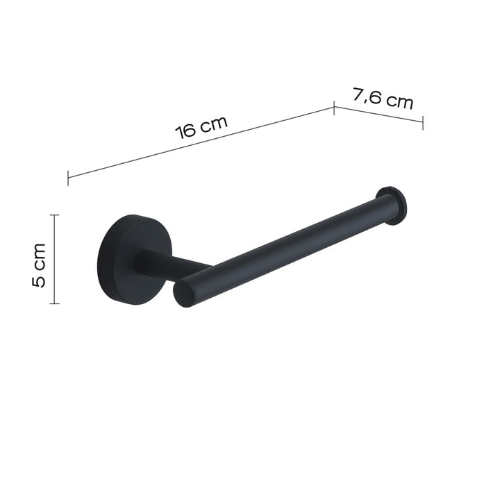 Portarotolo da muro in acciaio inox e Cromall 2324 Gedy serie EROS Nero Matt