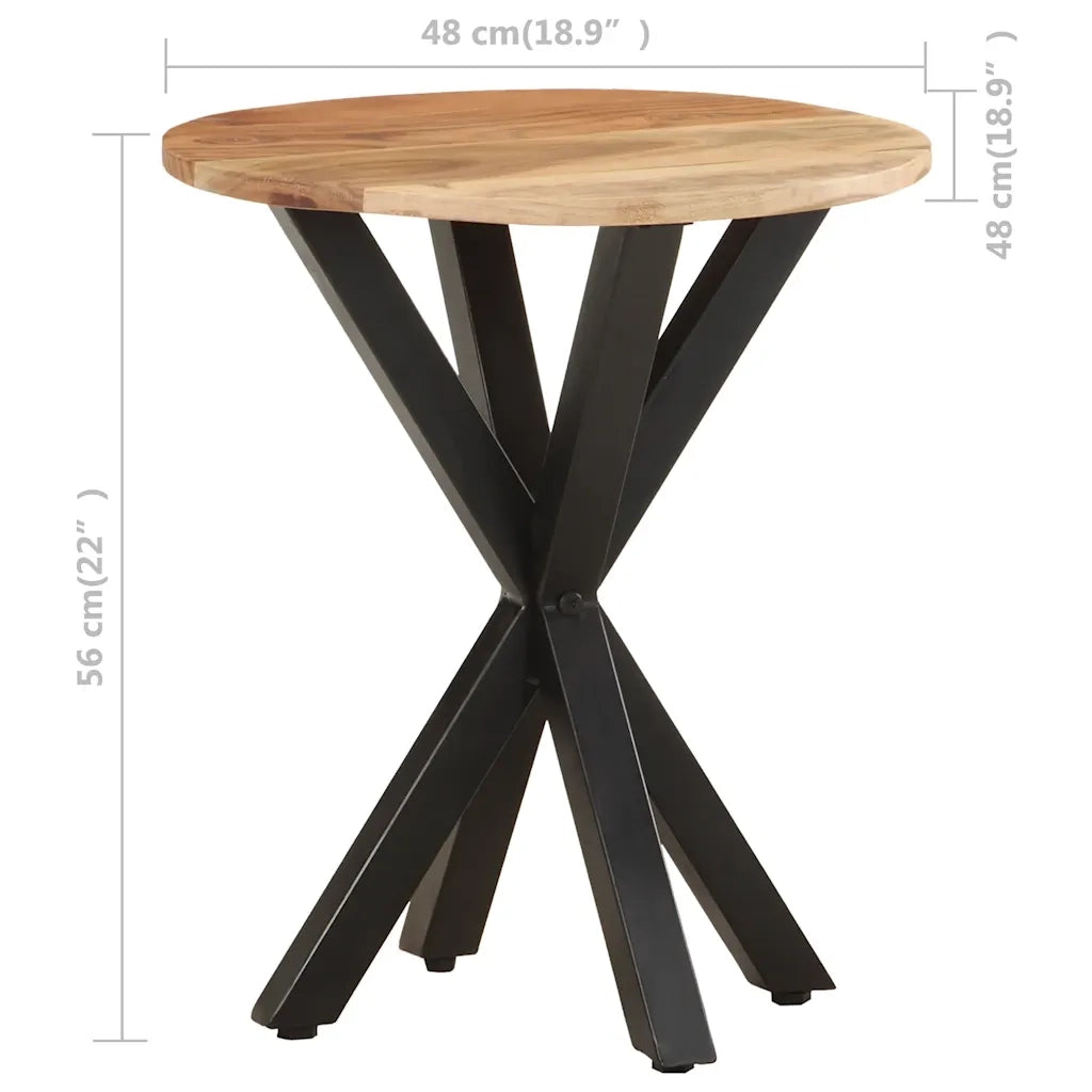 Tavolino | Tavolo laterale di Servizio 48x48x56cm in Legno Massello di Acacia