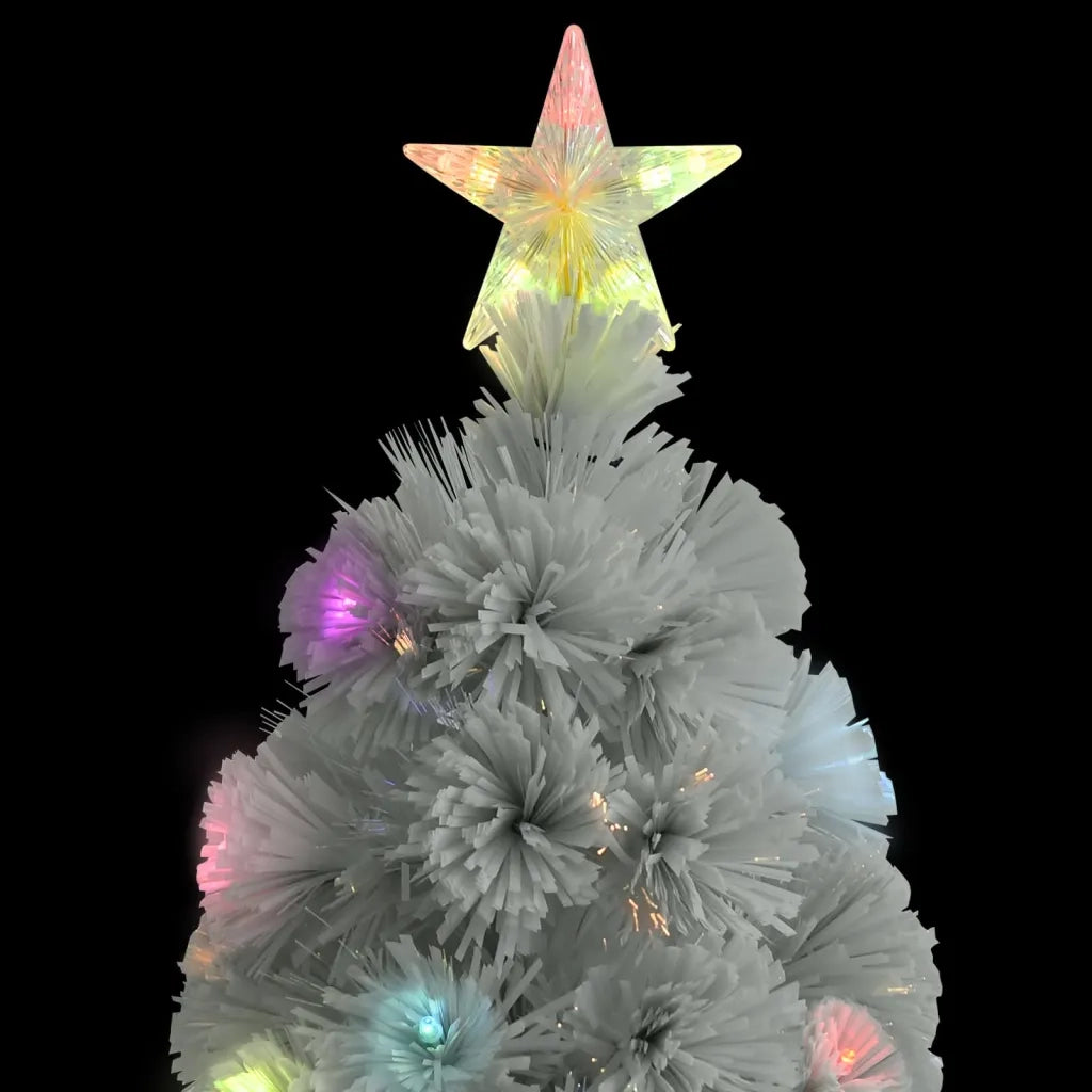 Albero Natale Preilluminato Bianco 210 cm in Fibra Ottica 328452