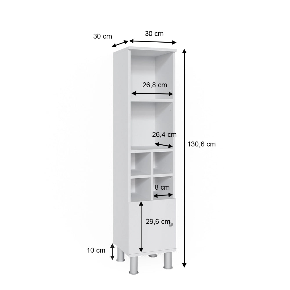Mobiletto bagno Fynn Bianco 30 x 130.6 cm porta piccola Vicco