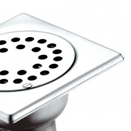 Piletta da pavimento sifonata in inox, cm 10x10