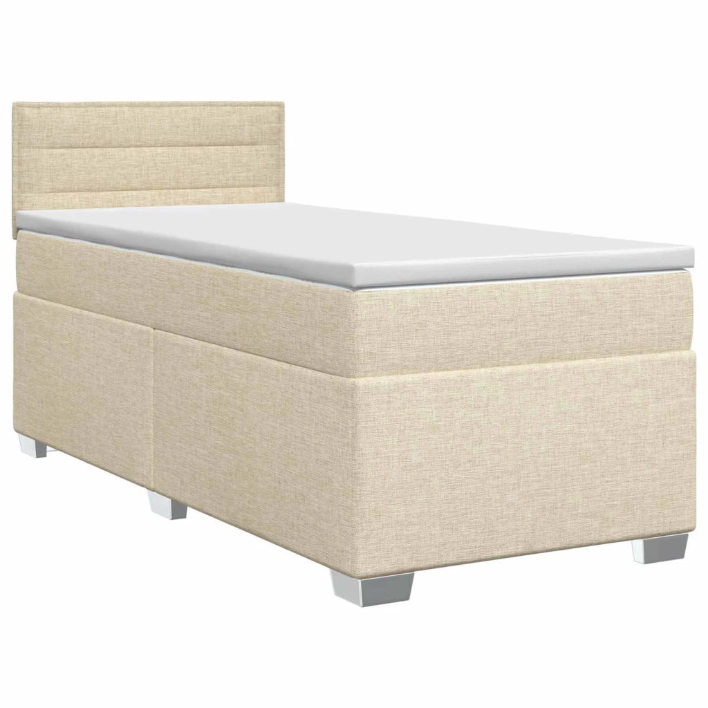 Letto box spring con materasso Crema 80 x 200 cm Tessuto 3450346