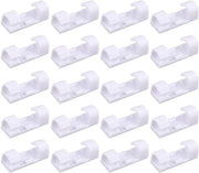 Clip per cavo da 20 pezzi - Clip forte autoadesiva - Materiale in plastica resistente - Gestione del cavo - Adatto per diametro di cavo 7 mm - Montaggio semplice - Supporto per cavo