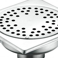 Piletta da pavimento sifonata in inox, cm 15x15