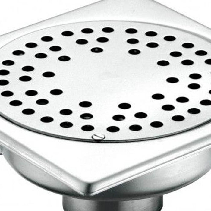 Piletta da pavimento sifonata in inox, cm 15x15