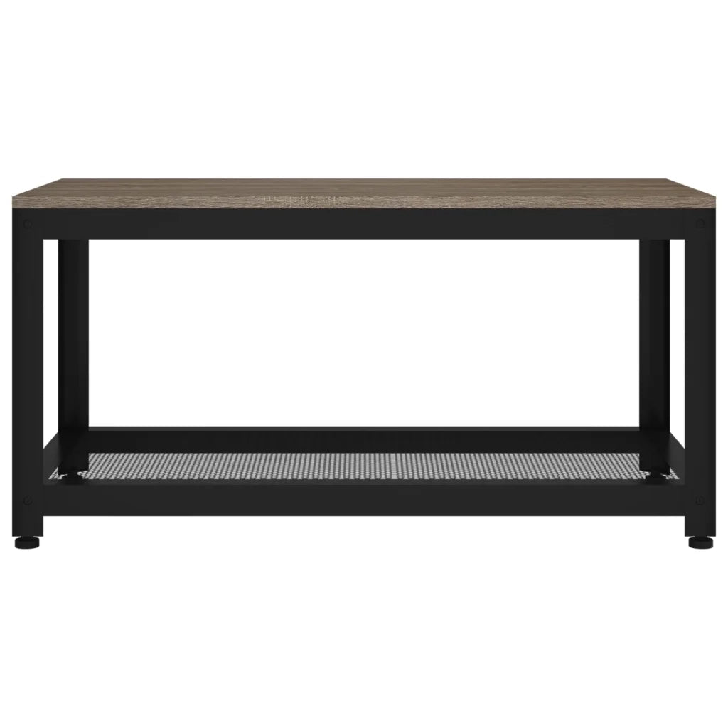 Tavolino da Salotto Grigio e Nero 90x45x45 cm in MDF e Ferro