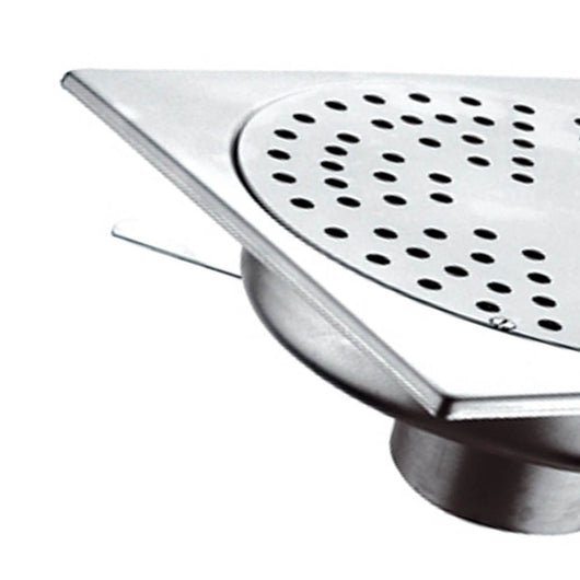 Piletta da pavimento sifonata in inox, cm 20x20