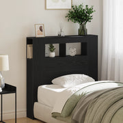 Testata da letto vitaXL con luci LED Rovere Nero 100x18,5x103,5 cm