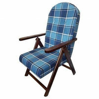 POLTRONA SEDIA SDRAIO AMALFI COLORE BLU in legno reclinabile 4 posizioni cuscino imbottito soggiorno cucina salone divan