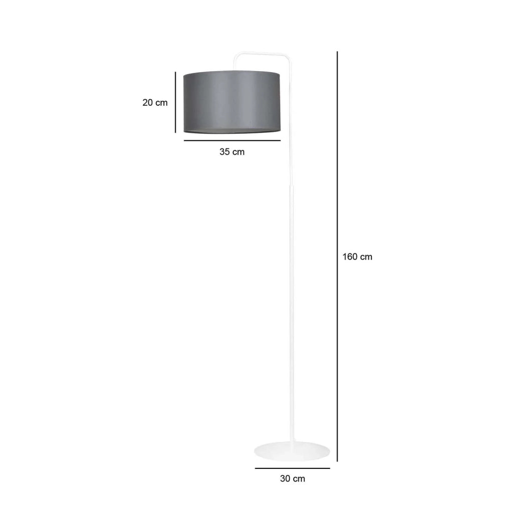 Piantana Contemporaneo Sigfrido Acciaio Bianco Grigio 1 Luce E27 Ip20