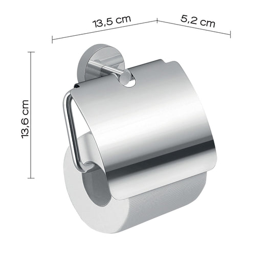 Portarotolo coperto da muro in acciaio inox e Cromall 2325 Gedy serie EROS Cromato