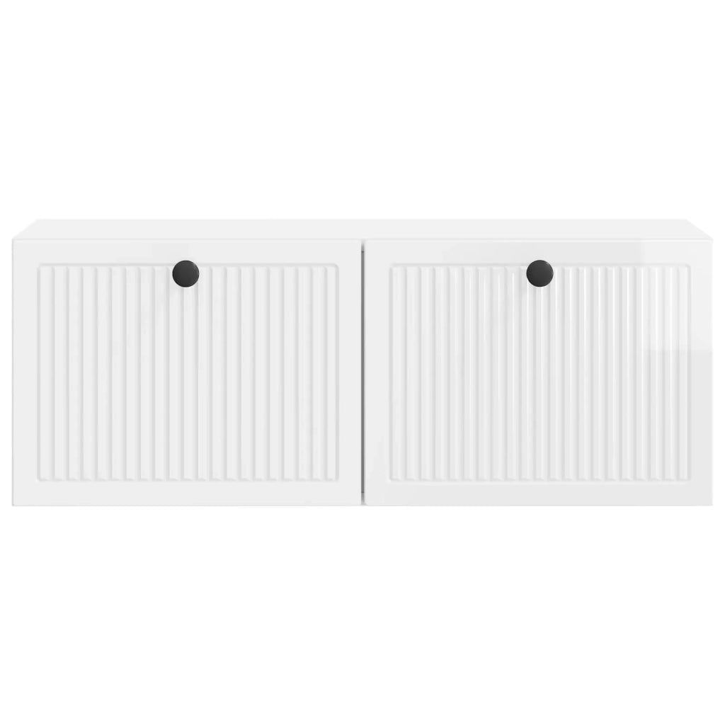 Mobile Porta TV da Muro Bianco Lucido 78,5 x 31 x 30 cm