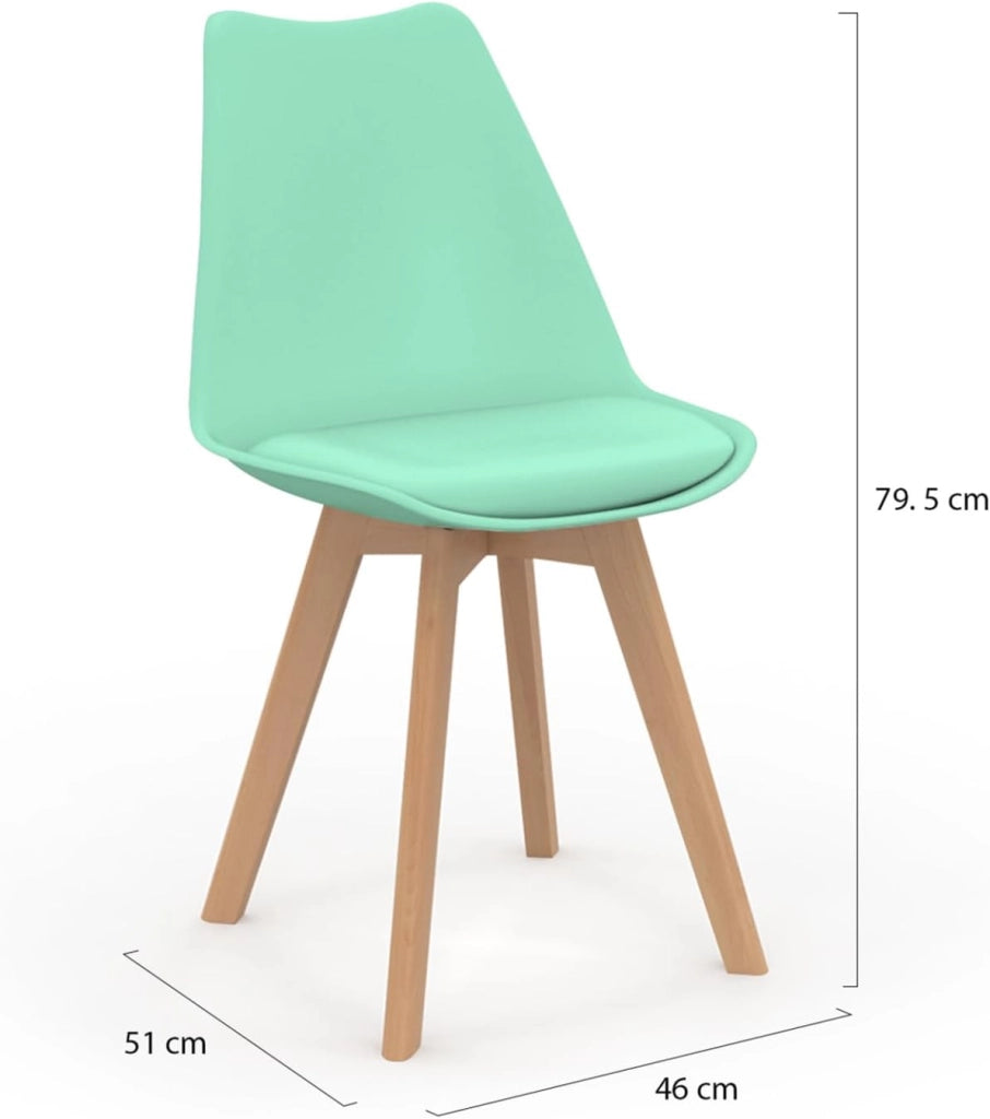 Set di 6 sedie scandinavo giallo pastello, bianco, gris chiaro x2, verde x2 SARA