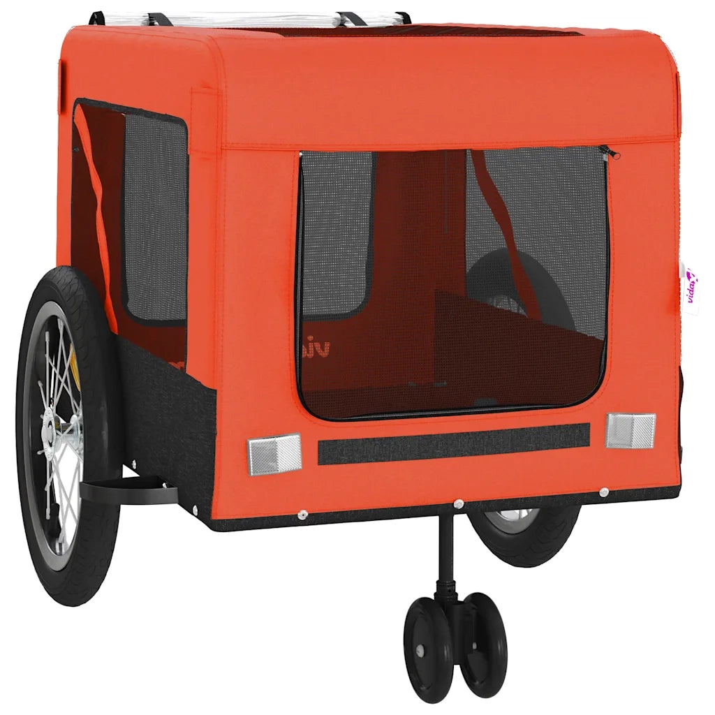 Rimorchio da Bici per Animali Arancione e Nero Oxford e Ferro CFW8745774