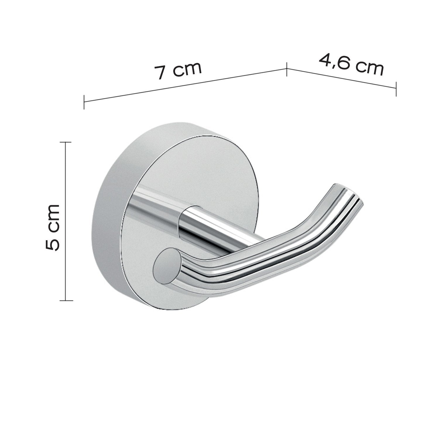 Appendiabiti doppio da muro in acciaio inox Cromall 2326 Gedy serie EROS Cromato
