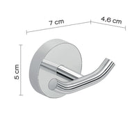 Appendiabiti doppio da muro in acciaio inox Cromall 2326 Gedy serie EROS Cromato