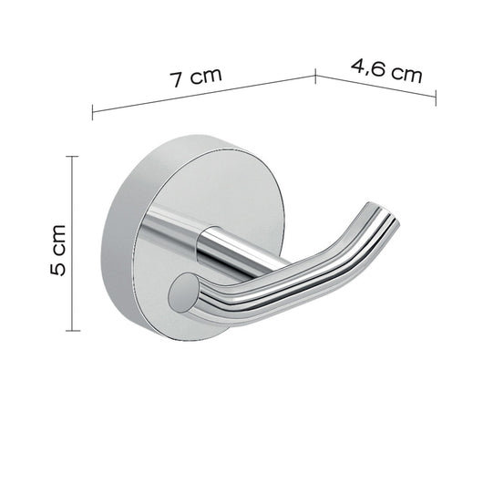 Appendiabiti doppio da muro in acciaio inox Cromall 2326 Gedy serie EROS Cromato