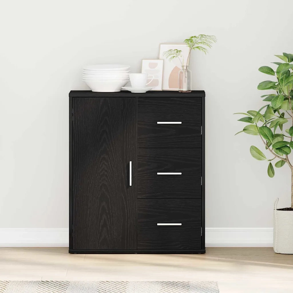 Credenza Rovere Nero 60 x 31 x 70 cm Legno multistrato 871407