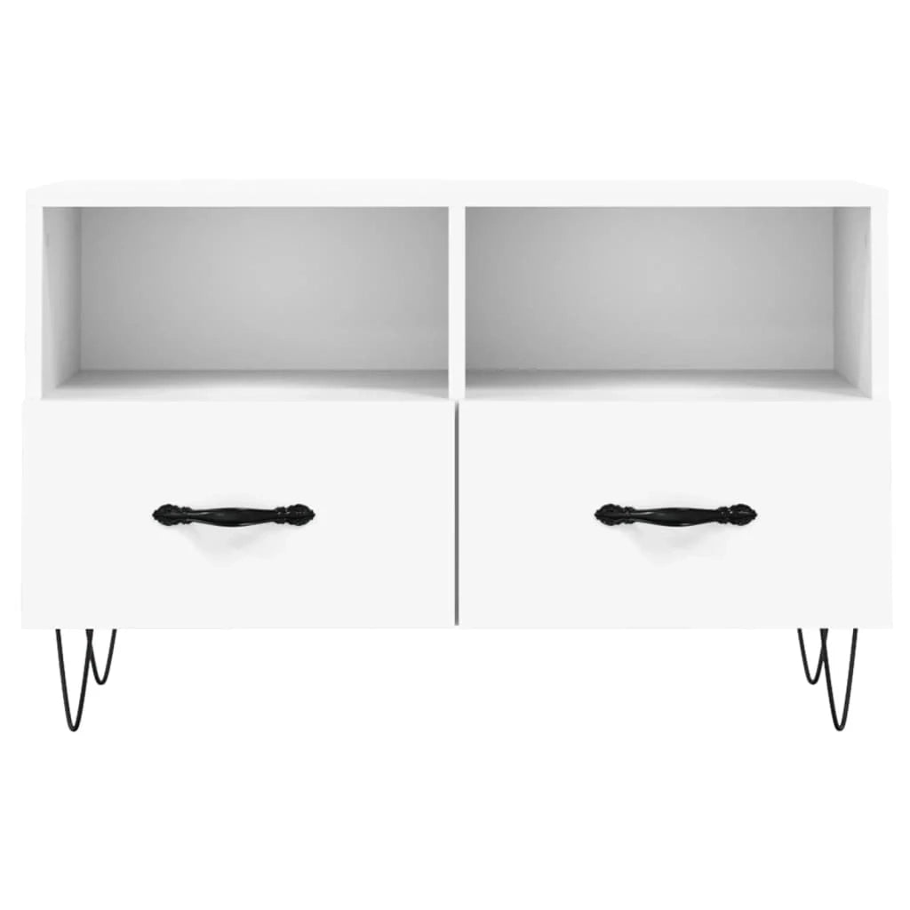 Mobile TV multimediale mensola TV credenza TV sala da pranzo soggiorno camera da letto 80 x 36 x 50 cm legno ingegnerizzato bianco 02_0026296