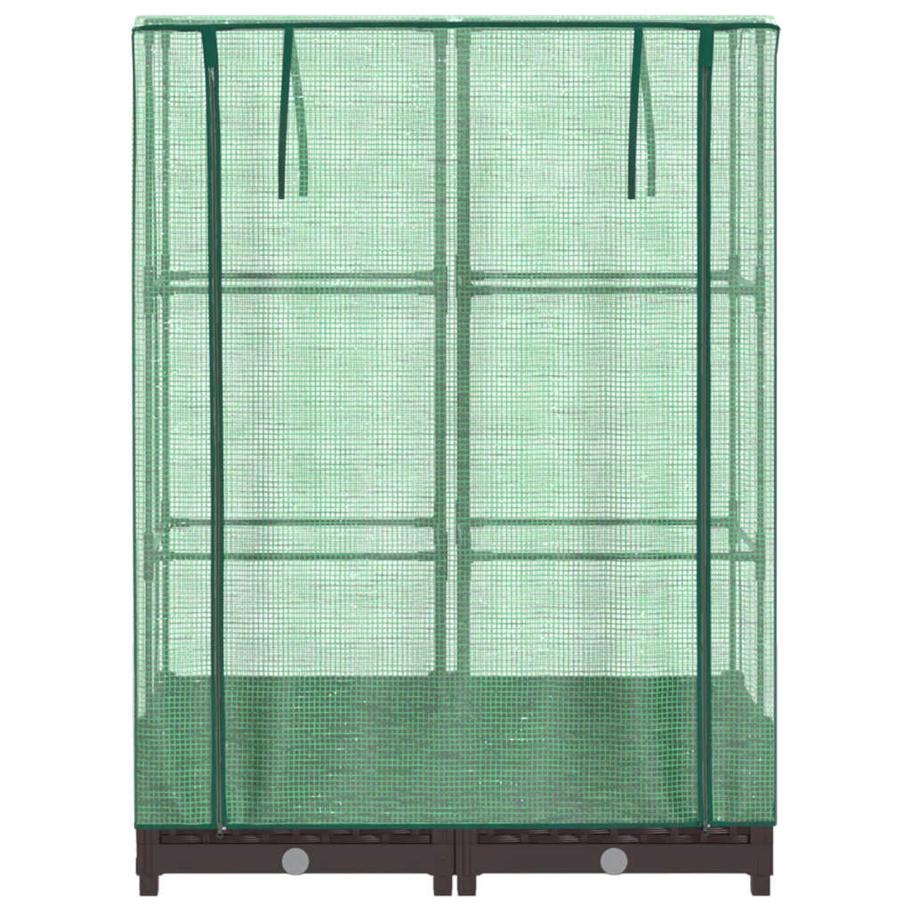 Fioriera/aiuola rialzata con copertura effetto rattan 80 x 40 x 123 cm marrone 02_0038782