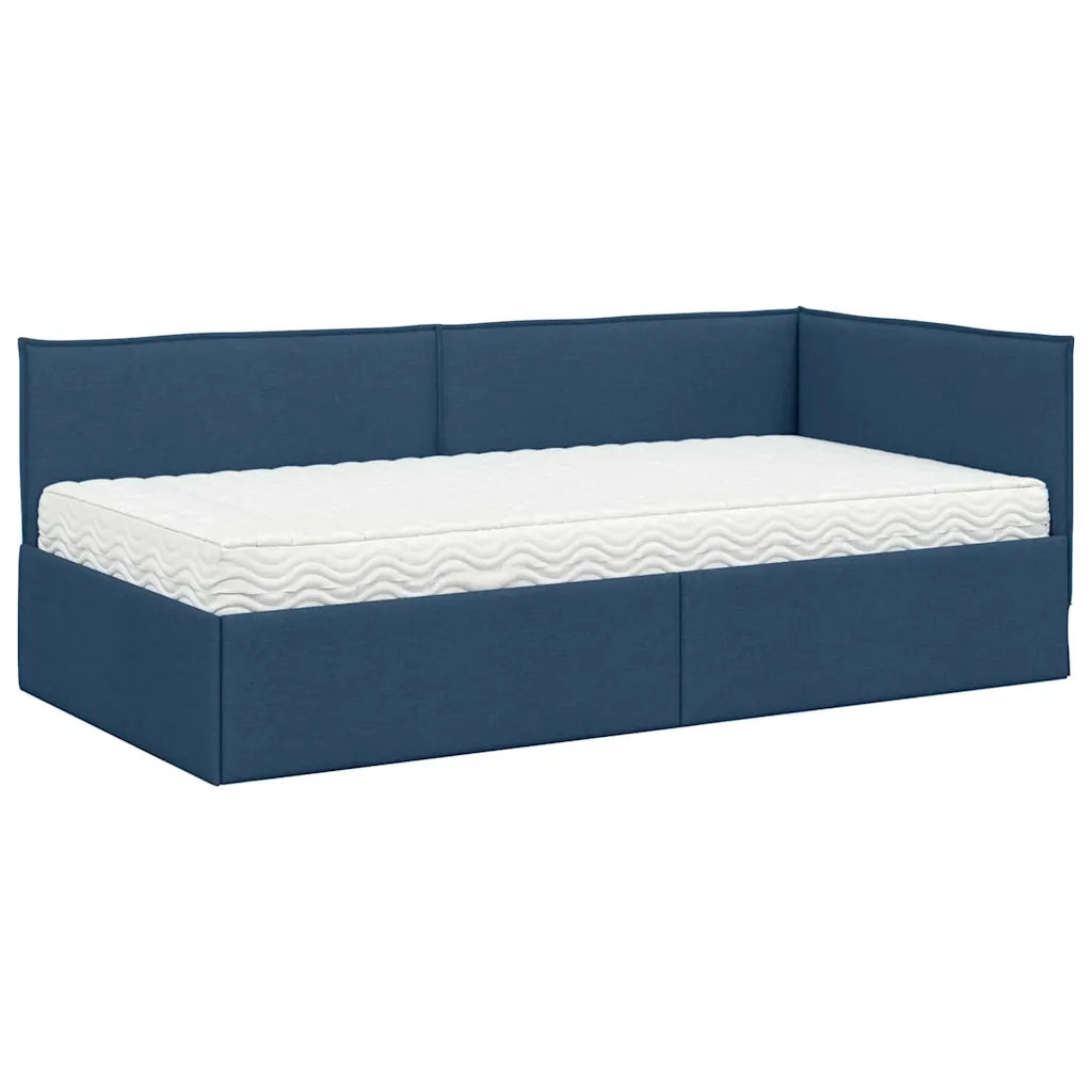 Struttura Letto Angolare con Materasso 2 pcs Blu Velluto 3394020