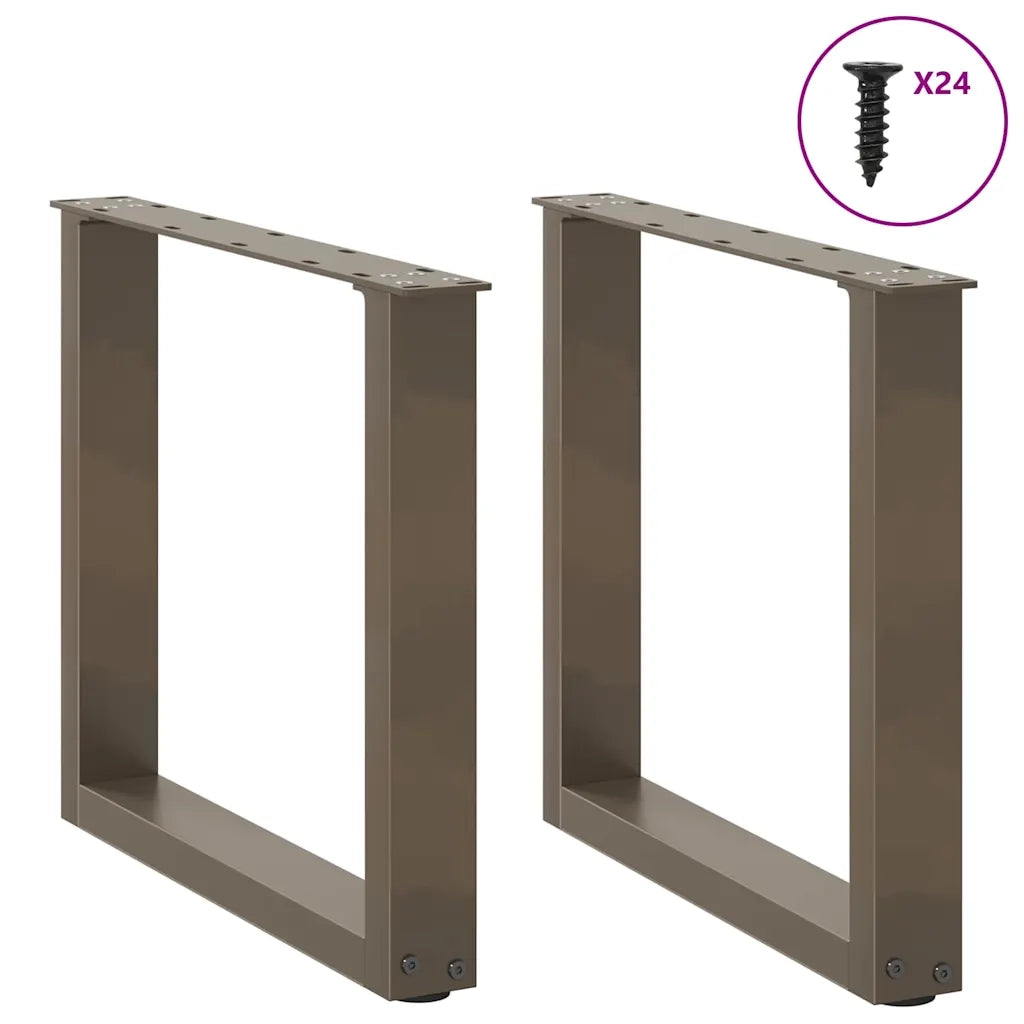Gambe per Tavolino da CaffÃ¨ a Forma di U 2 pz Acciaio Naturale 50x(42-43) cm Acciaio