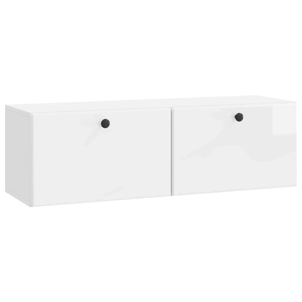 Mobile Porta TV da Muro 98 x 31 x 30 cm Bianco Lucido 899239