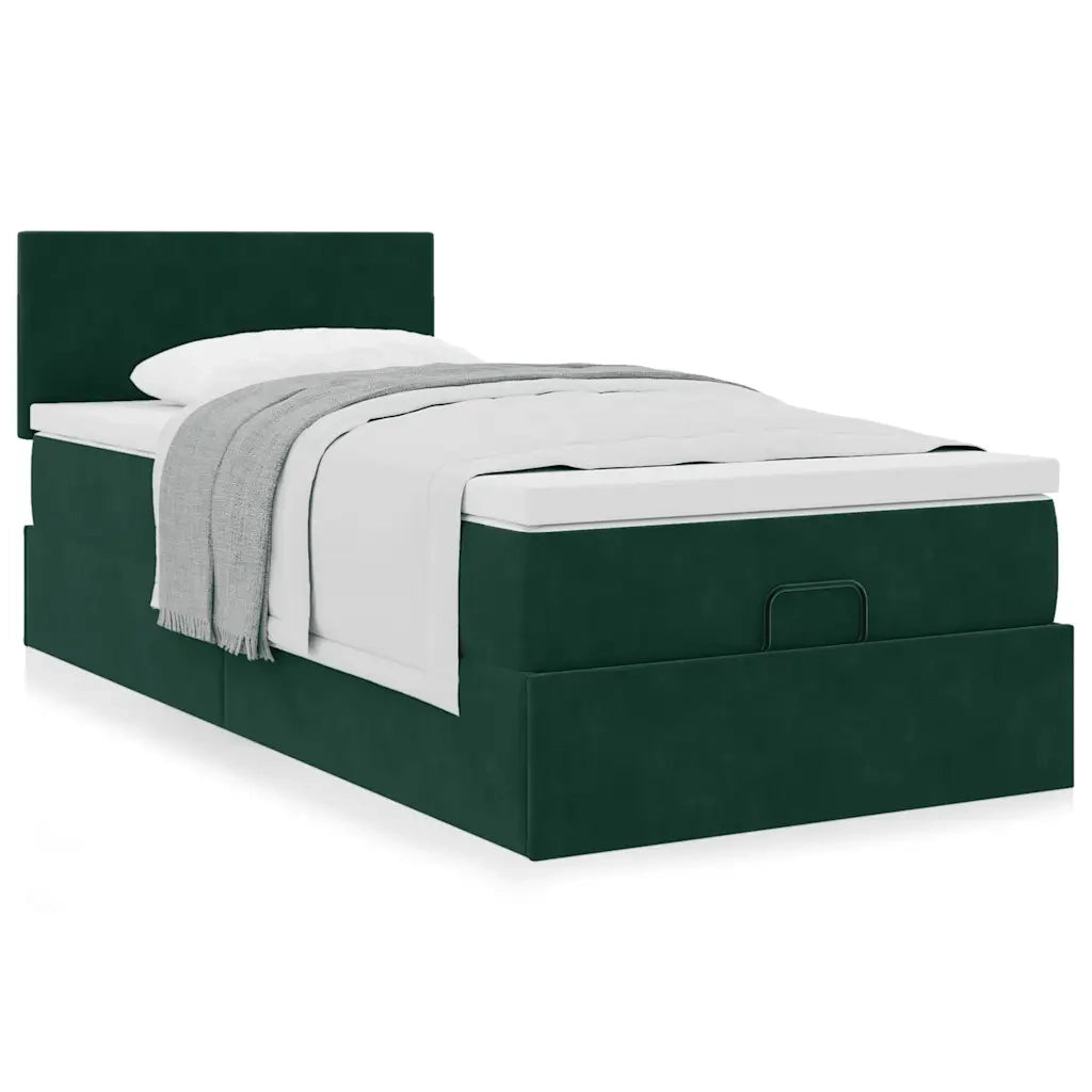 Struttura Letto Pouf con Materasso 80x200 cm Velluto