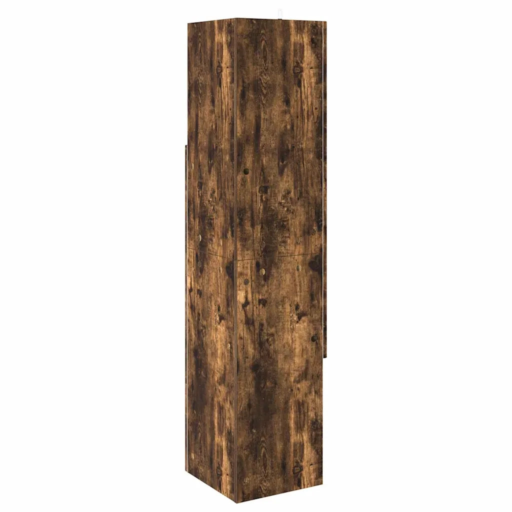 Mobile angolare Rovere fumé 32x32x140cm Legno multistrato 889880