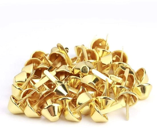 Chiodini a stella 50 pezzi - Punti di fissaggio per scarpe 15mm - Giallo/Argento/Nichel/Nero - Acciaio di alta qualità - Duraturo - Decorazione per borse a mano - Punti di fissaggio per scarpe a stella
