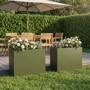 Vaso da giardino 2 pz Verde Oliva 50 x 20 x 40 cm 8005449