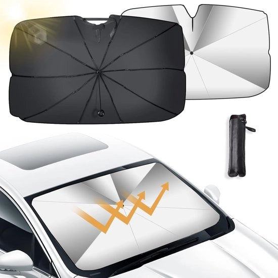 Ombellone per auto, parabrezza, ombellone, protezione UV, ombrello auto pieghevole, blocco UV, 73 x 130 cm