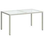 Tavolo Giardino | Tavolino da esterno 150x90x75cm Vetro Temperato Polyrattan Bianco