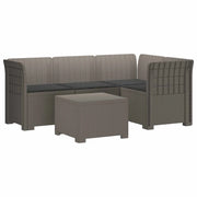Divano da giardino 4 posti con cuscini aspetto rattan PP 3444011