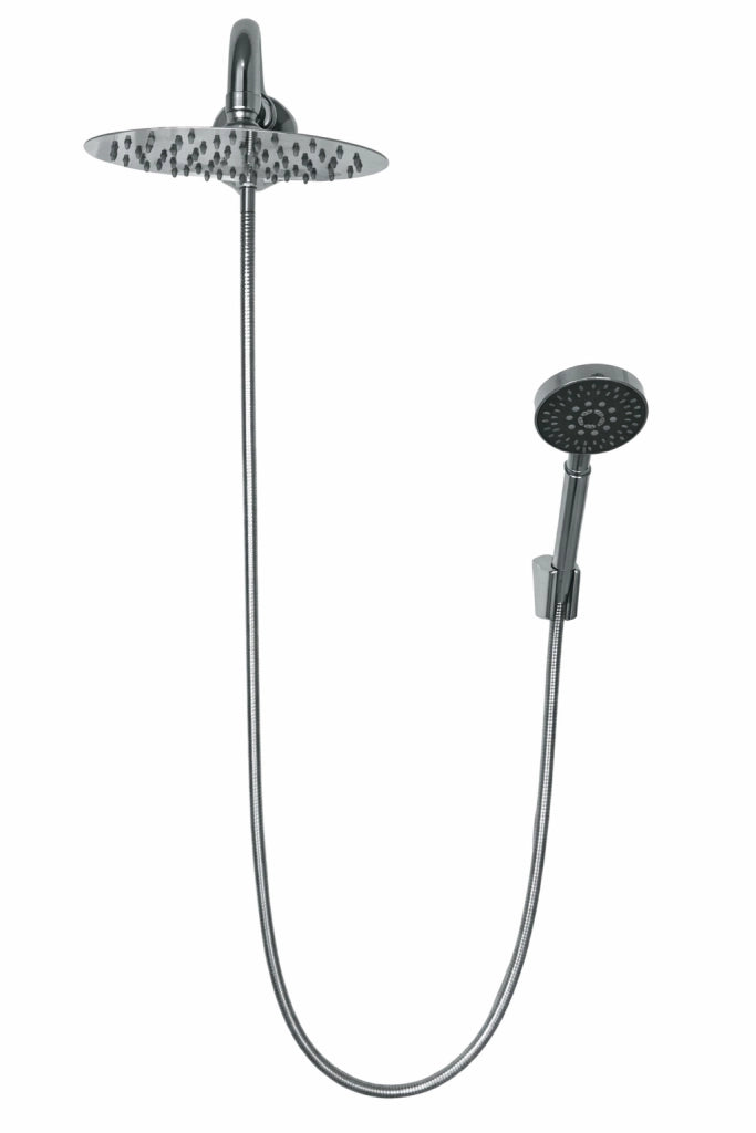 Kit set doccia deviatore con doccetta e soffione e braccio 40 cm