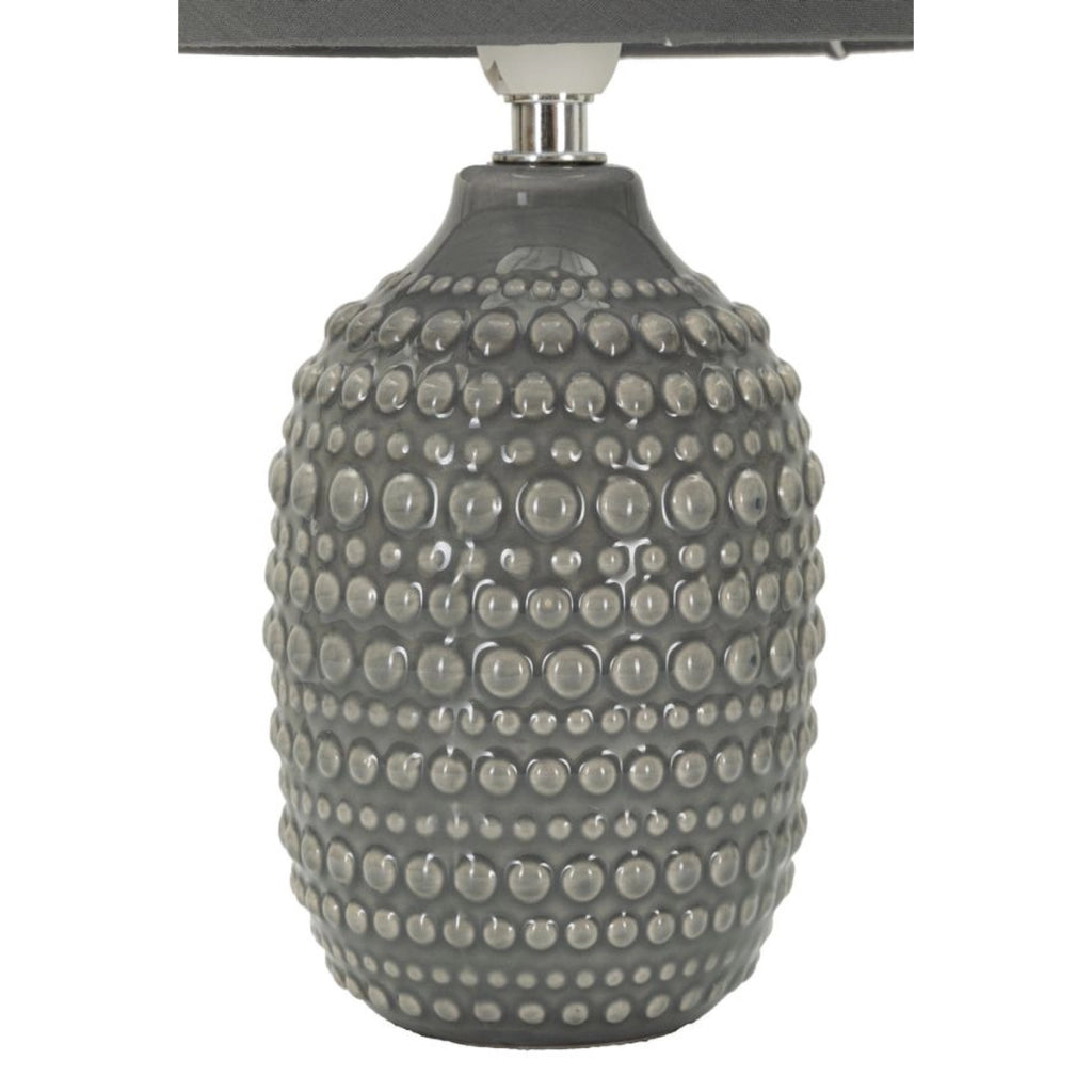 Lampada da Tavolo VKH94, Grigio, Ceramica, 15x15x30,5 cm