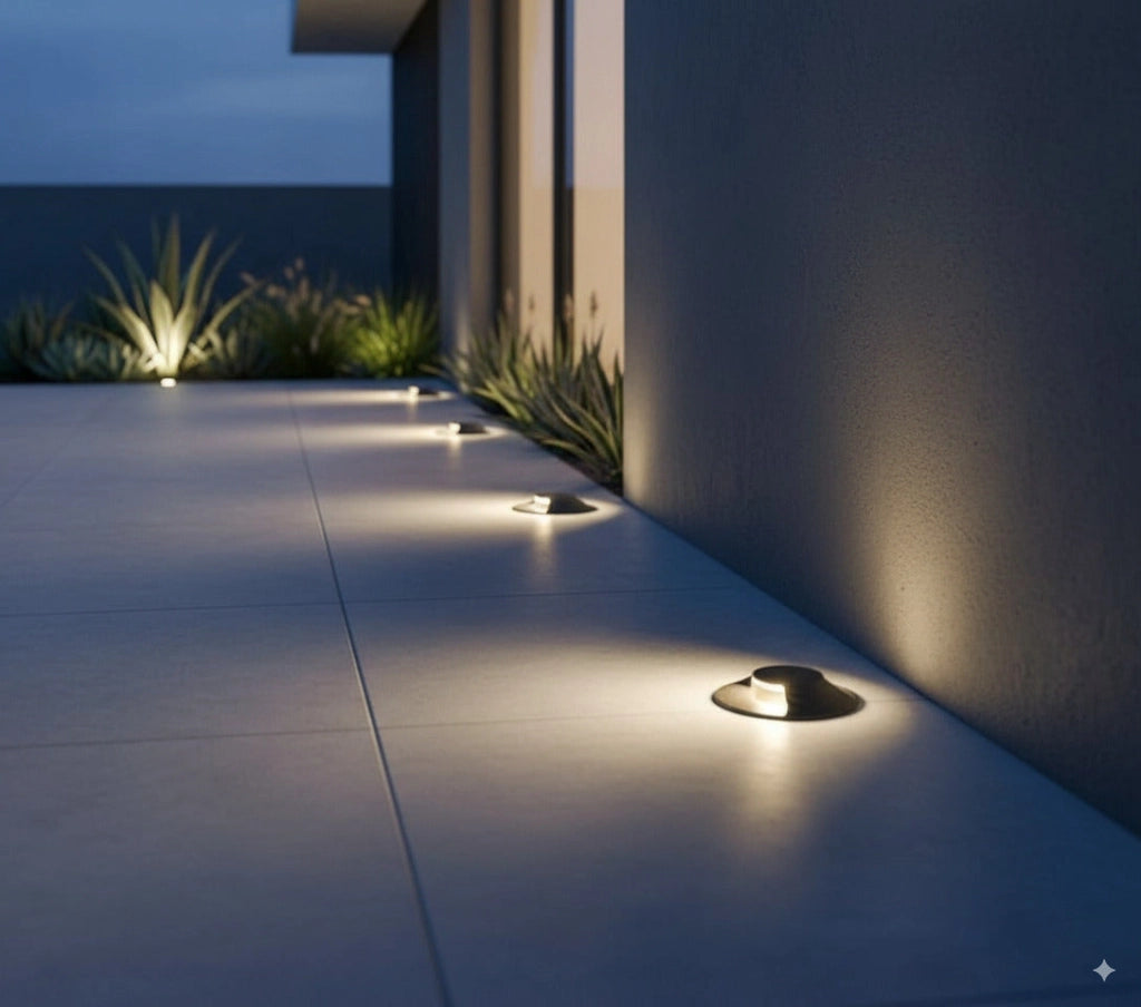 Faretto LED Calpestabile da Esterno Radente 4W 320lm 12V IP65 Biemissione Luce Naturale 4000K Grigio