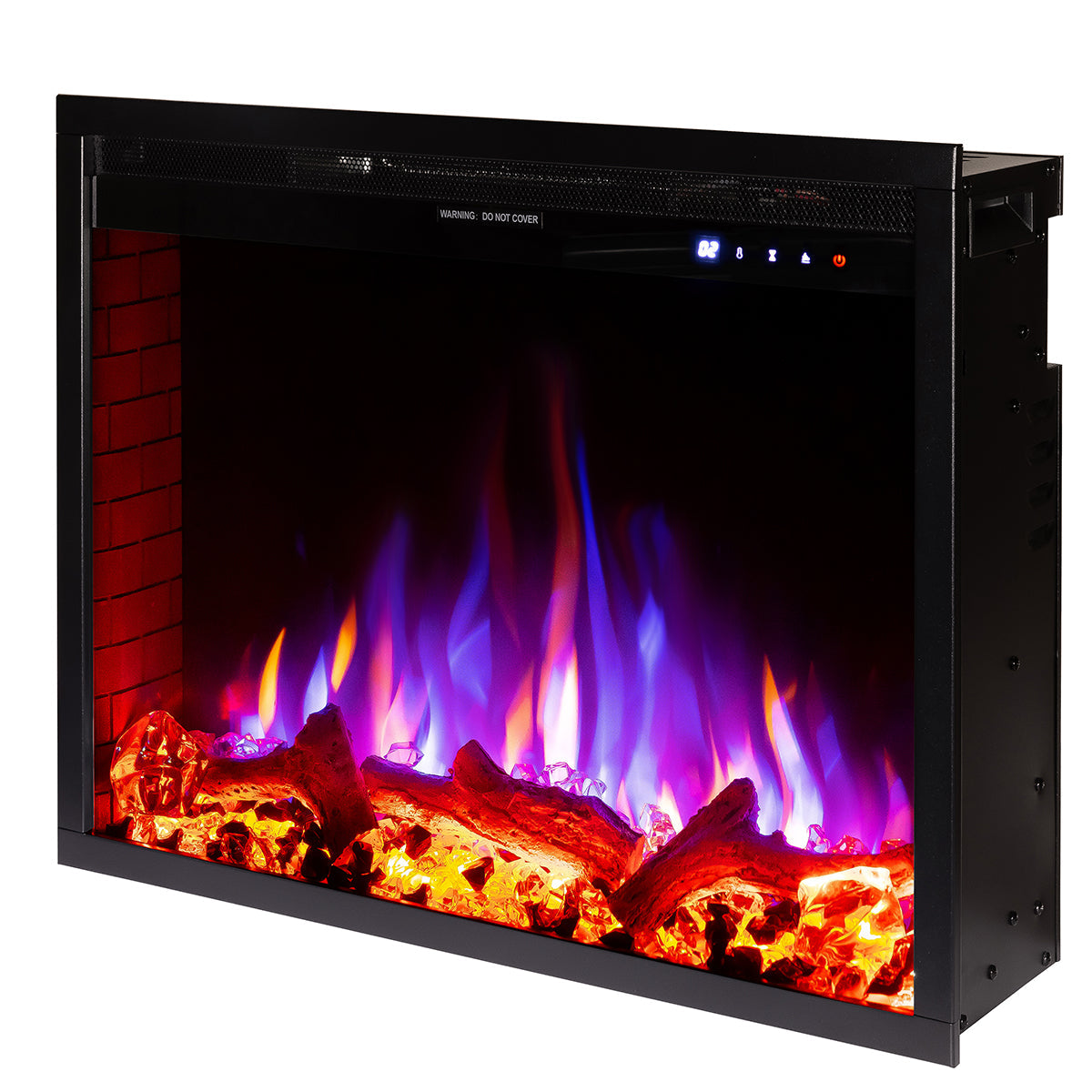 Camino Elettrico da Incasso 50,8x64,6x19,5 cm Effetto Fiamma 1500W Thomas Nero