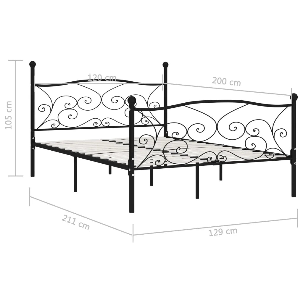 Giroletto con Doghe Nero in Metallo 120x200 cm 284456
