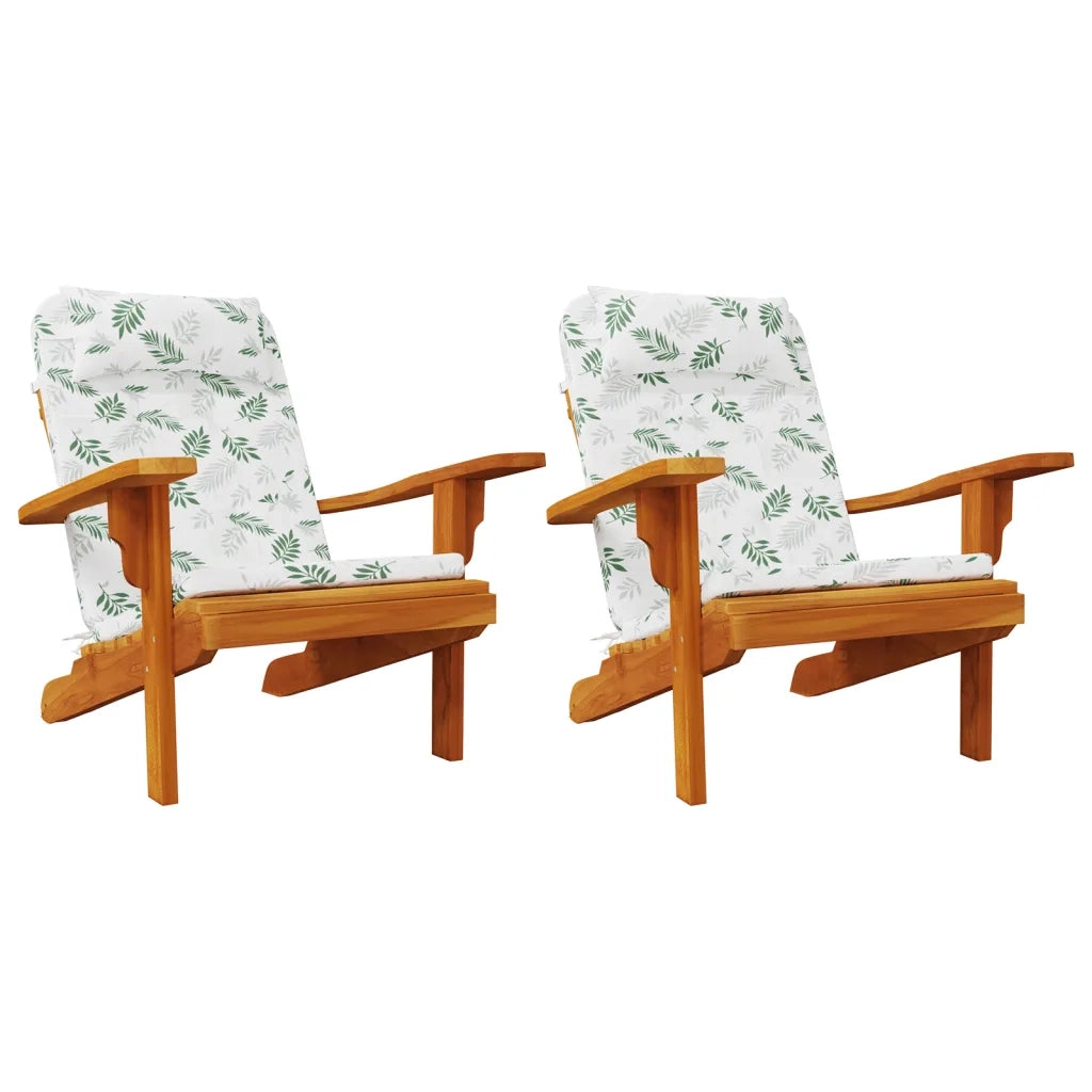 Cuscini Sedia Adirondack 2 pz Motivo a Foglie in Tessuto Oxford 361848