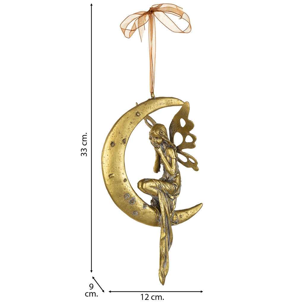 Figura decorativa in resina dorata 12x9x33h