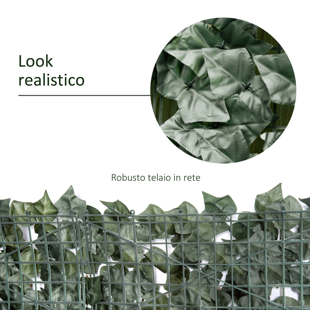 Siepe Artificiale per Balcone e Giardino ¨C zephmum ¨C Verde Scuro in PE Anti-UV 300x100cm