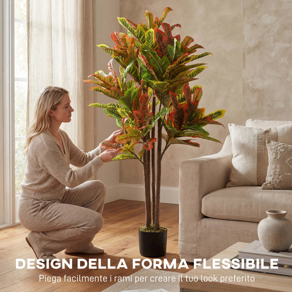 Pianta Artificiale Croton ¨C zephmum ¨C 55x55x120 cm