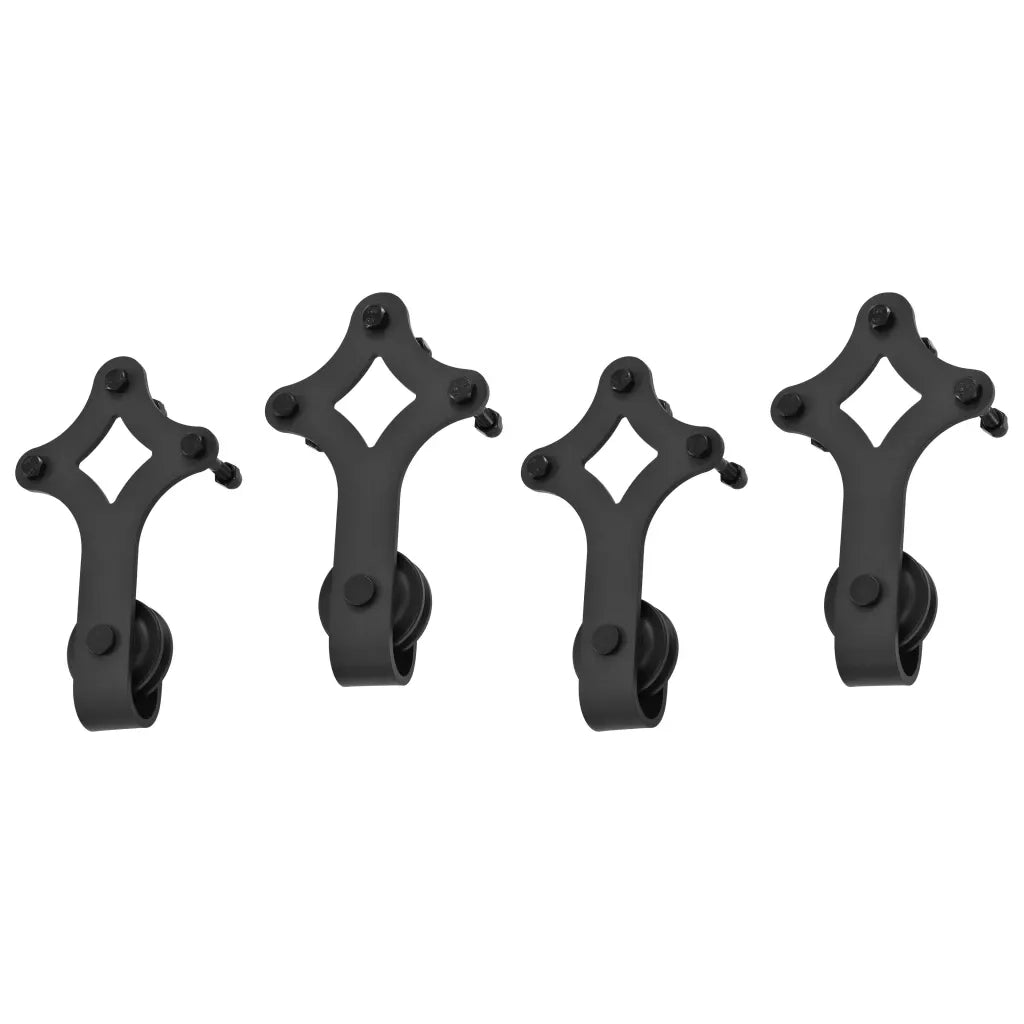 Kit di Binari per Porte Scorrevoli 2 pz 183 cm in Acciaio Nero 3059840