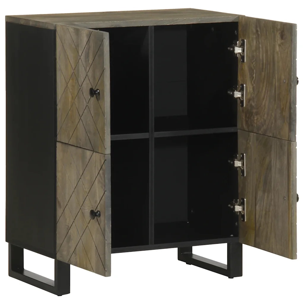Credenza | Madia | Buffet da pranzo | Armadio da pranzo Nera 60x33x75 cm in Legno Massello di Mango