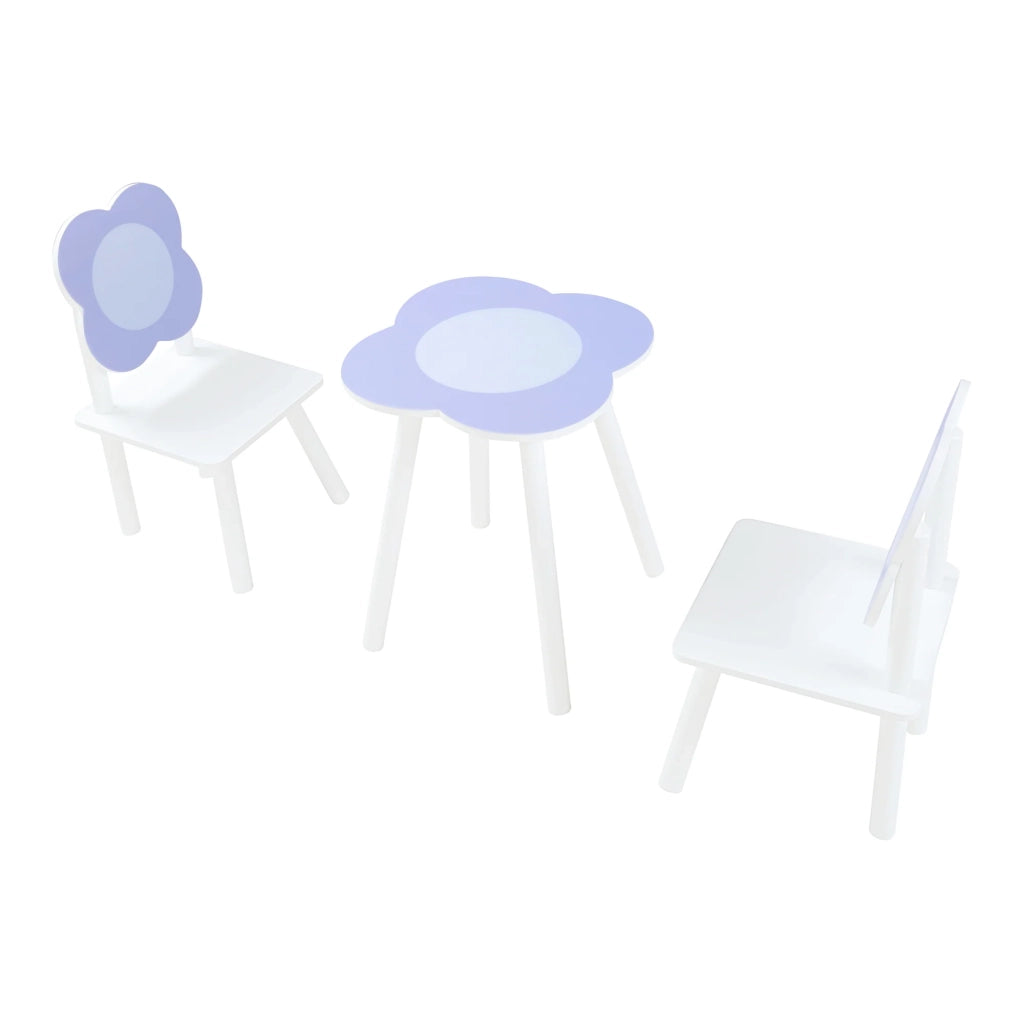 Set tavolo e 2 sedie per bambini bianco e viola 03_0009453