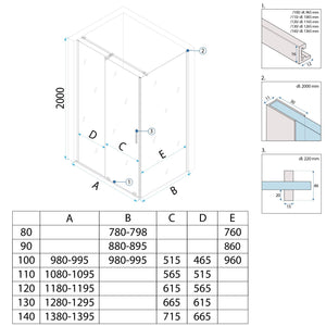 Cabina Doccia Rea Montana Gold Brush 130x90