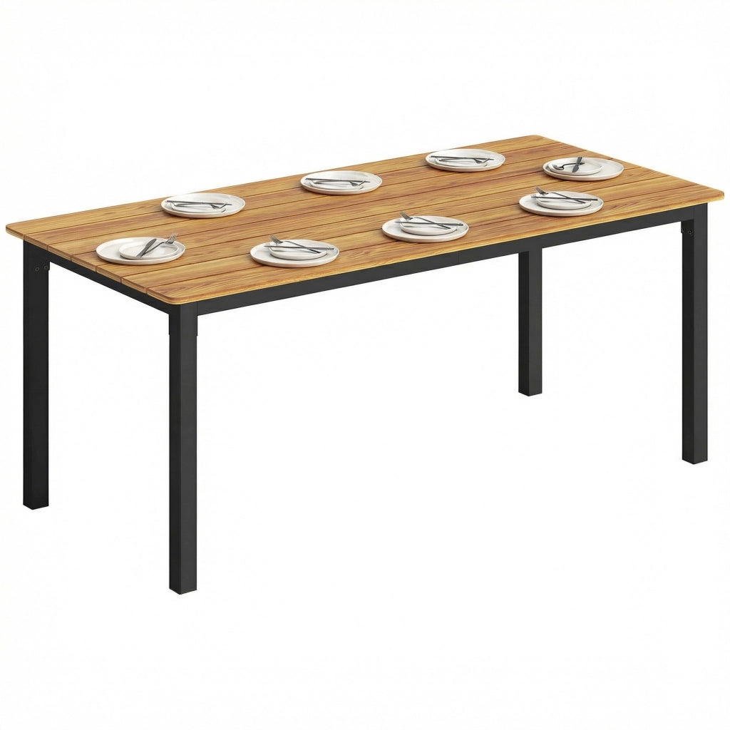 Tavolo da Giardino Rettangolare per 6-8 Persone, Dimensioni 180 x 86 cm