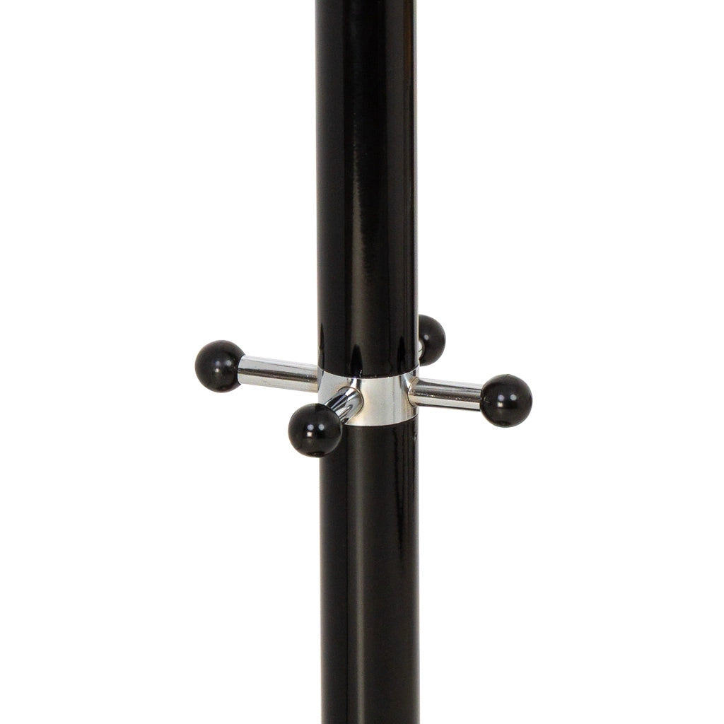 Perchero de metal negro con paraguero y 6 ganchos D36x173h cm